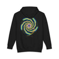 The Eye of the Storm heavyweight hoodie in Black, original art by AuraCanvas