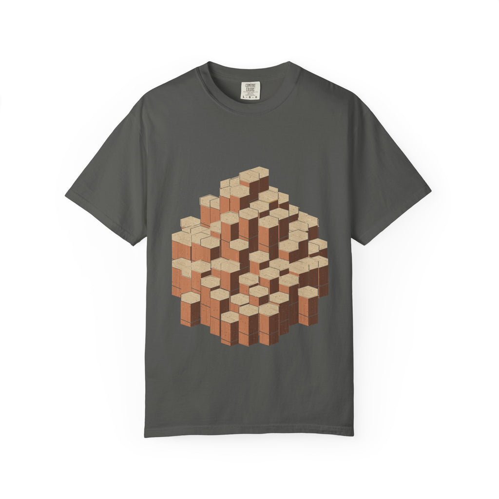 Columnar Basalt graphic tee in Pepper, original art by AuraCanvas