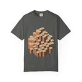 Columnar Basalt graphic tee in Pepper, original art by AuraCanvas