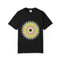 The Star Blossom graphic tee in Black, original art by AuraCanvas