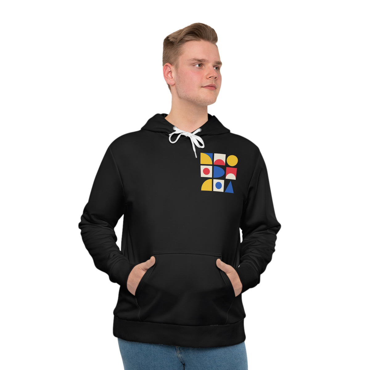 Bauhaus Blocks all-over print hoodie, view 4