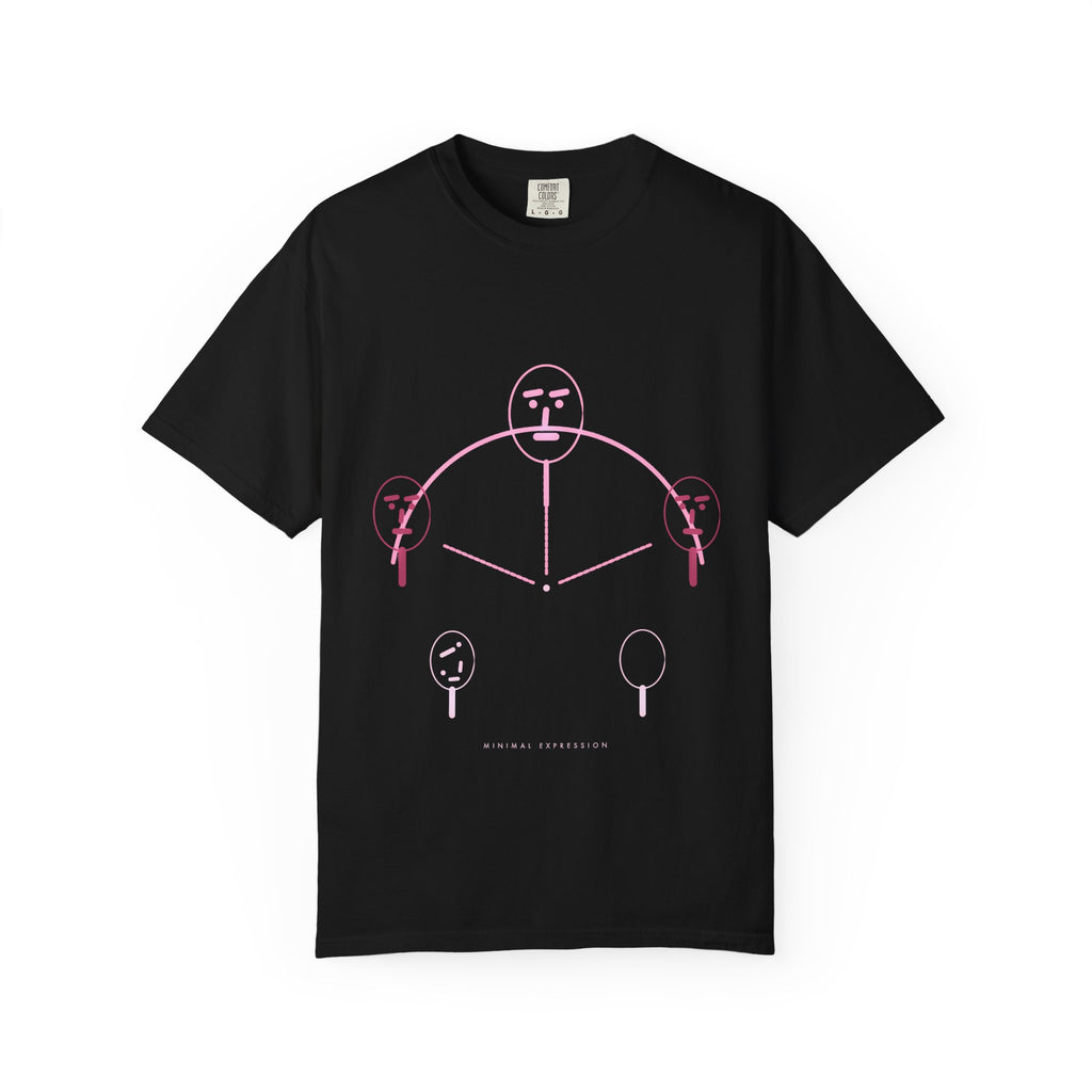 Minimal Expression graphic tee in Black, original art by AuraCanvas