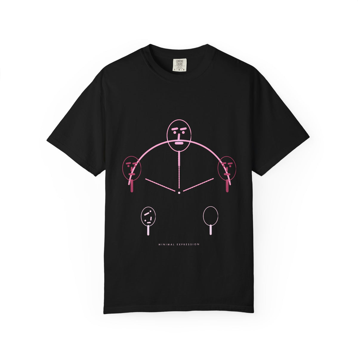 Minimal Expression graphic tee in Black, original art by AuraCanvas