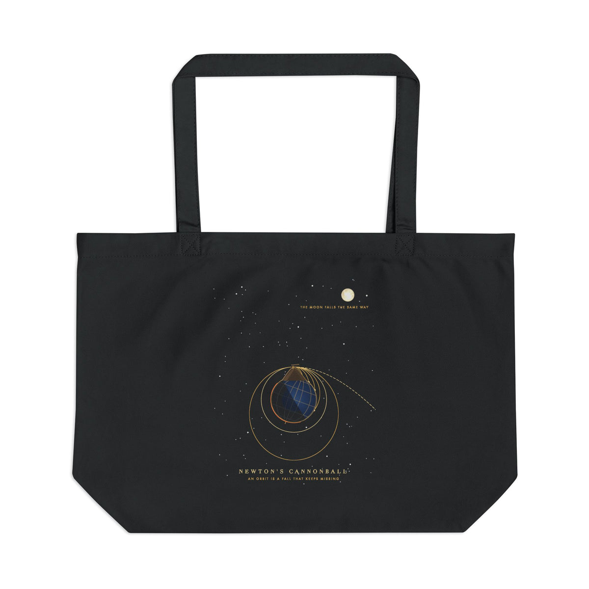 Newton's Cannonball organic cotton tote bag, view 1