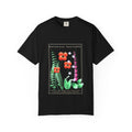 Botanical Nocturne graphic tee in Black, original art by AuraCanvas