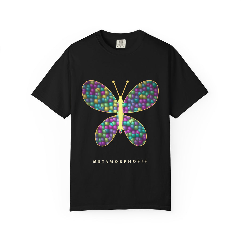 Glass Wings graphic tee in Black, original art by AuraCanvas