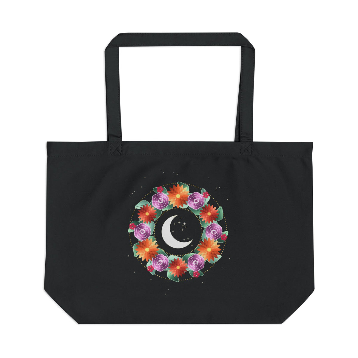 Night Wreath organic cotton tote bag, view 1