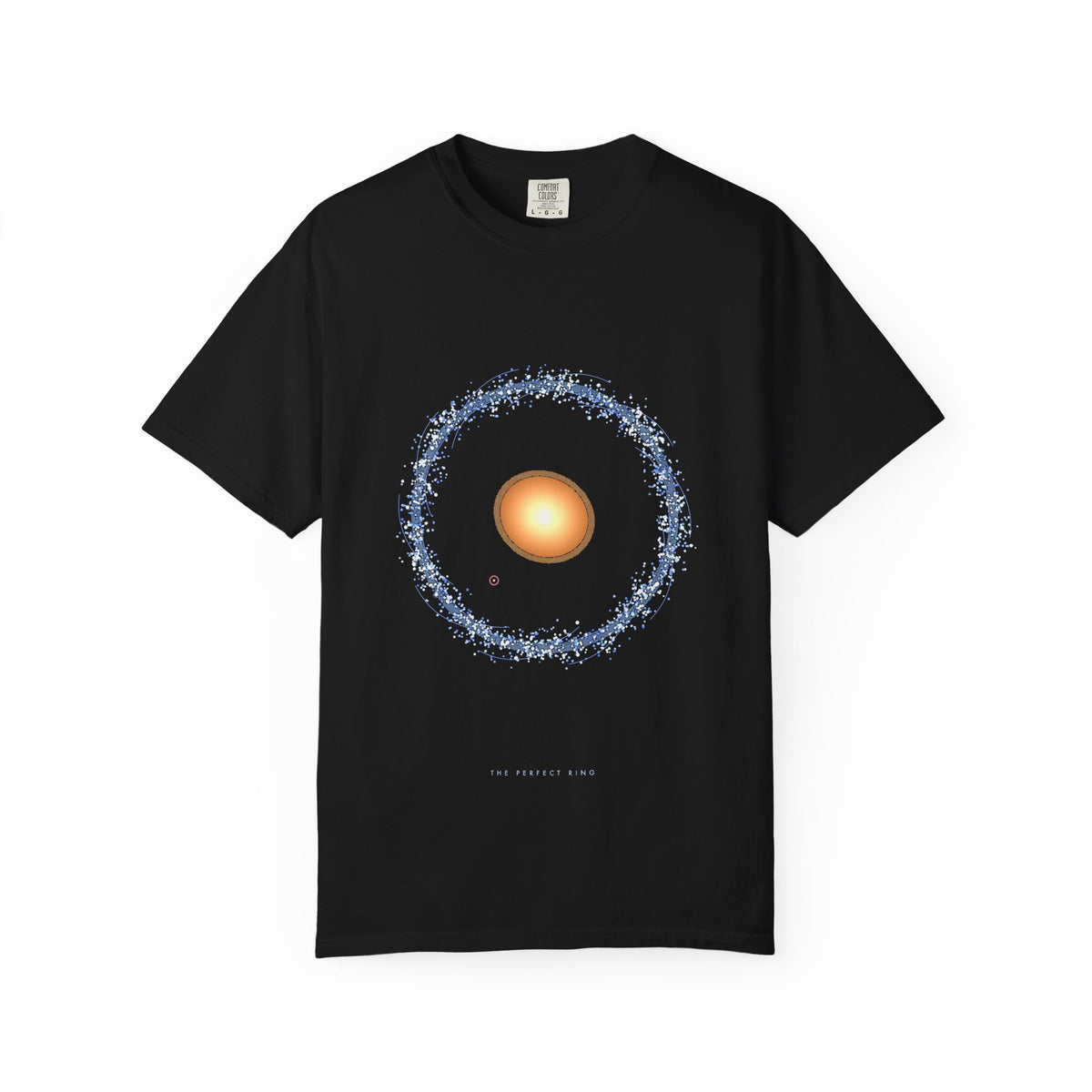 The Perfect Ring graphic tee in Black, original art by AuraCanvas