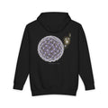 The Dandelion Clock heavyweight hoodie in Black, original art by AuraCanvas