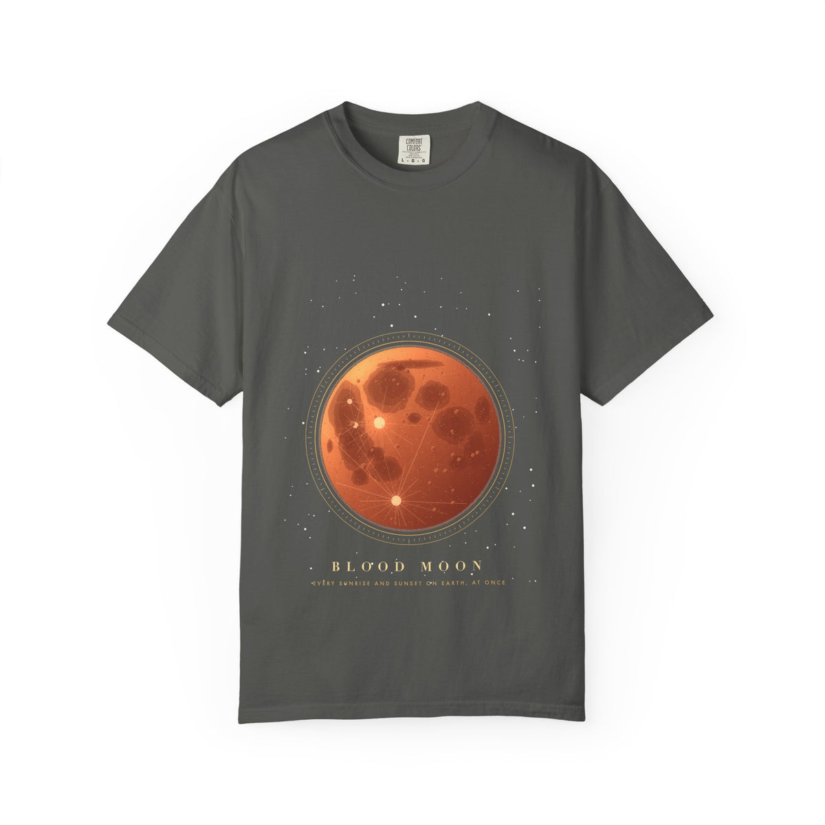 Blood Moon graphic tee in Pepper, original art by AuraCanvas