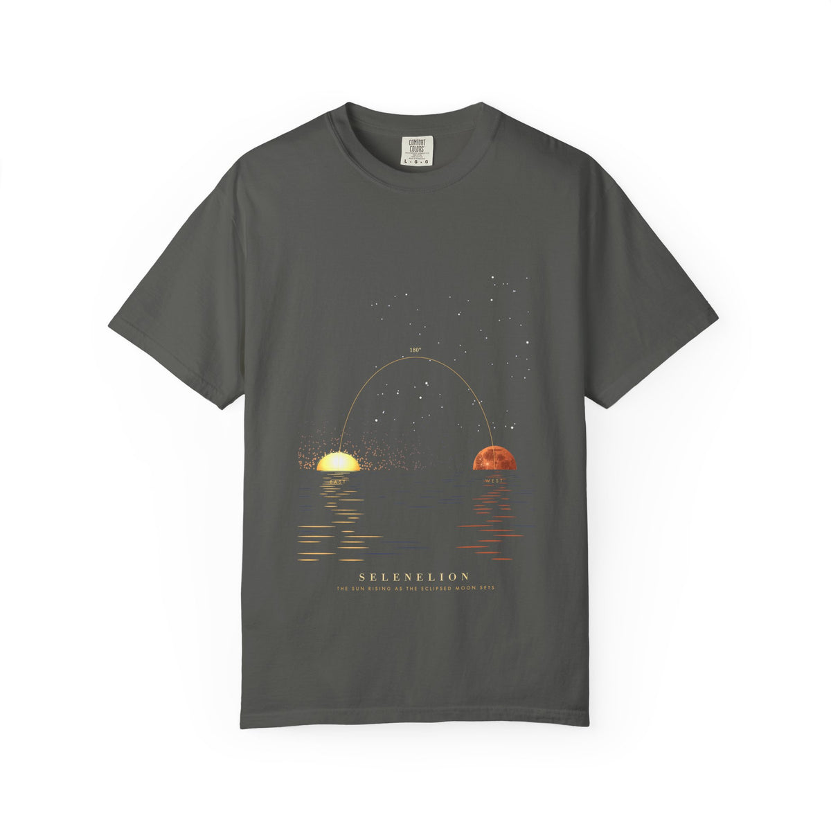Selenelion graphic tee in Pepper, original art by AuraCanvas