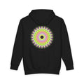 The Star Blossom heavyweight hoodie in Black, original art by AuraCanvas