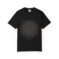 The Chladni Plate graphic tee in Black, original art by AuraCanvas