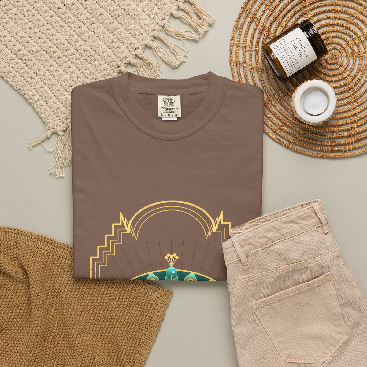 Deco Peacock graphic tee, view 3