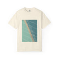 Chesil Beach graphic tee in Ivory, original art by AuraCanvas