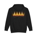 Rubens' Tube heavyweight hoodie in Black, original art by AuraCanvas