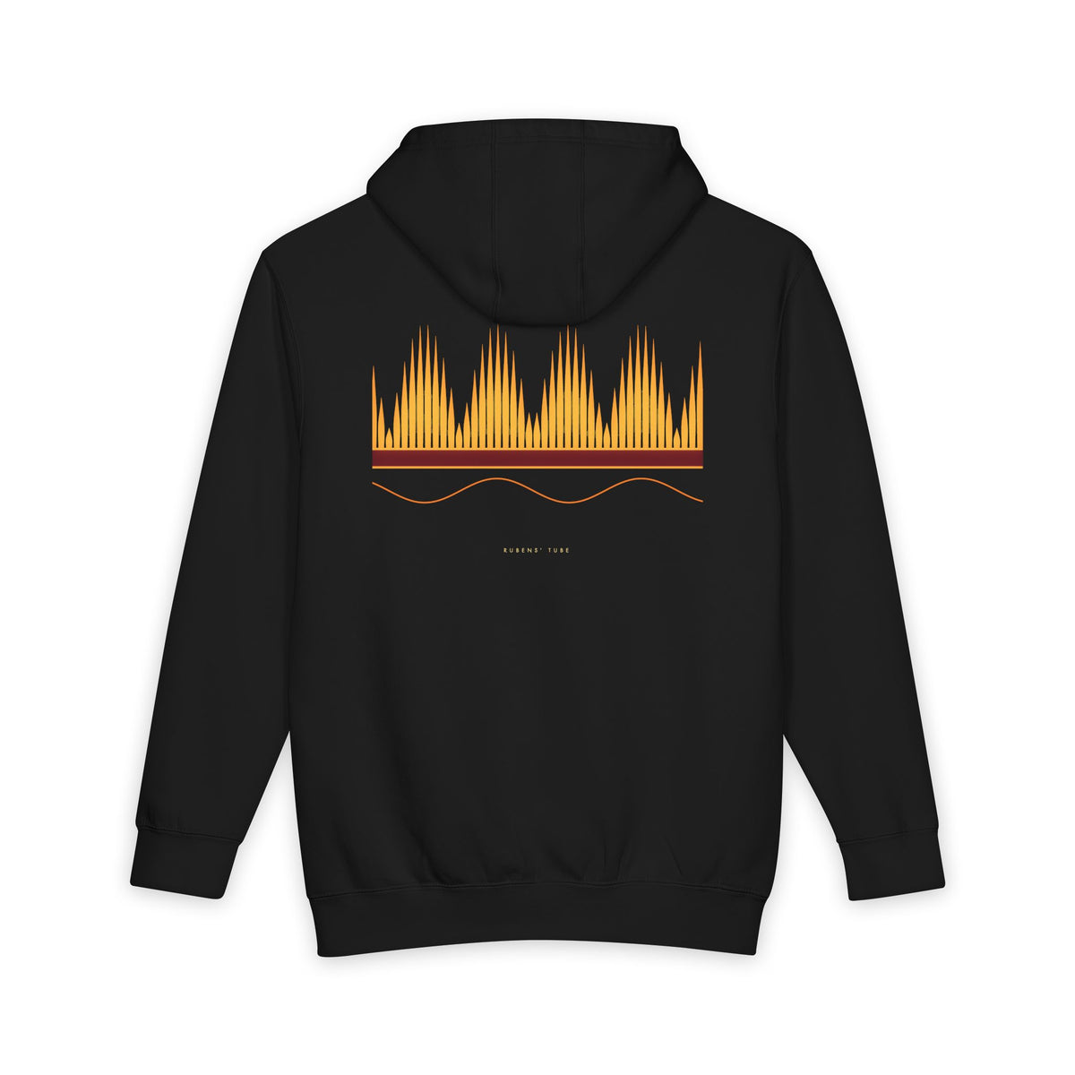 Rubens' Tube heavyweight hoodie in Black, original art by AuraCanvas