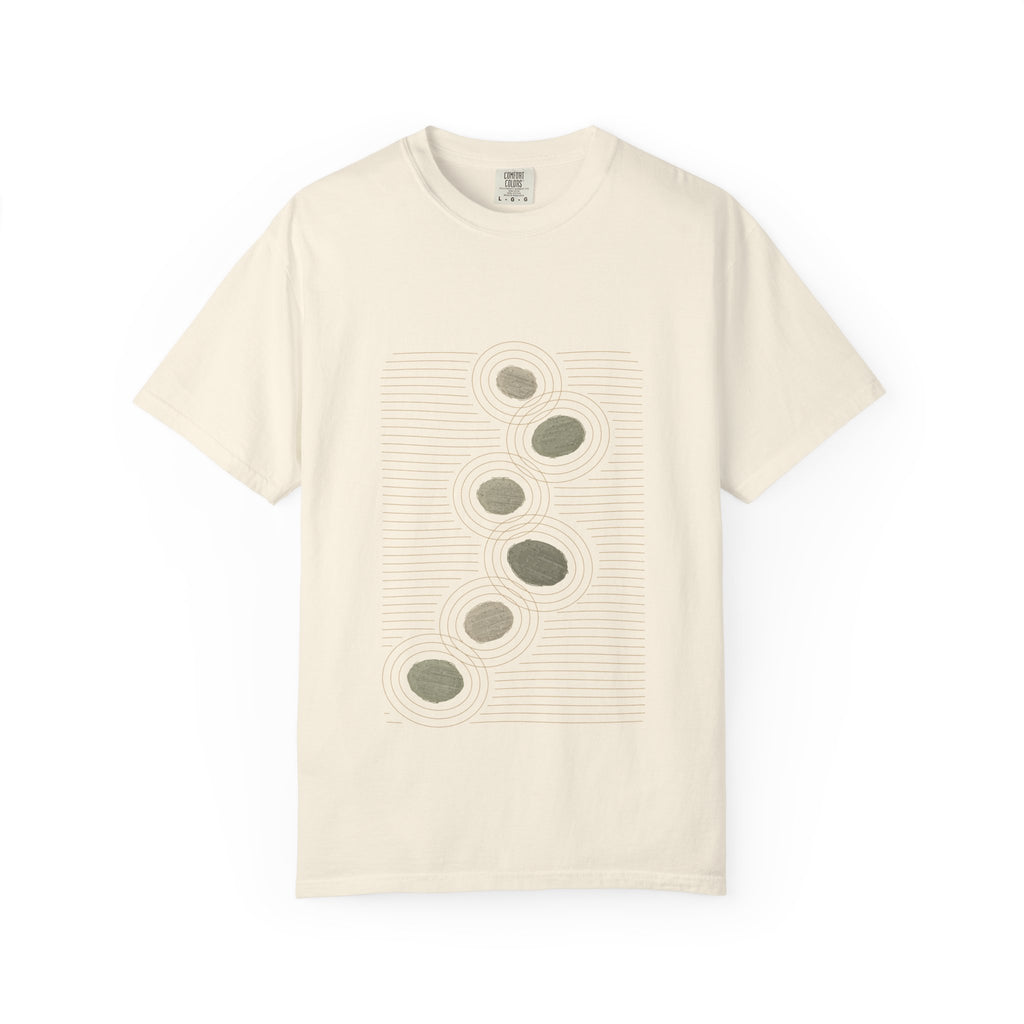 Stepping Stones graphic tee in Ivory, original art by AuraCanvas