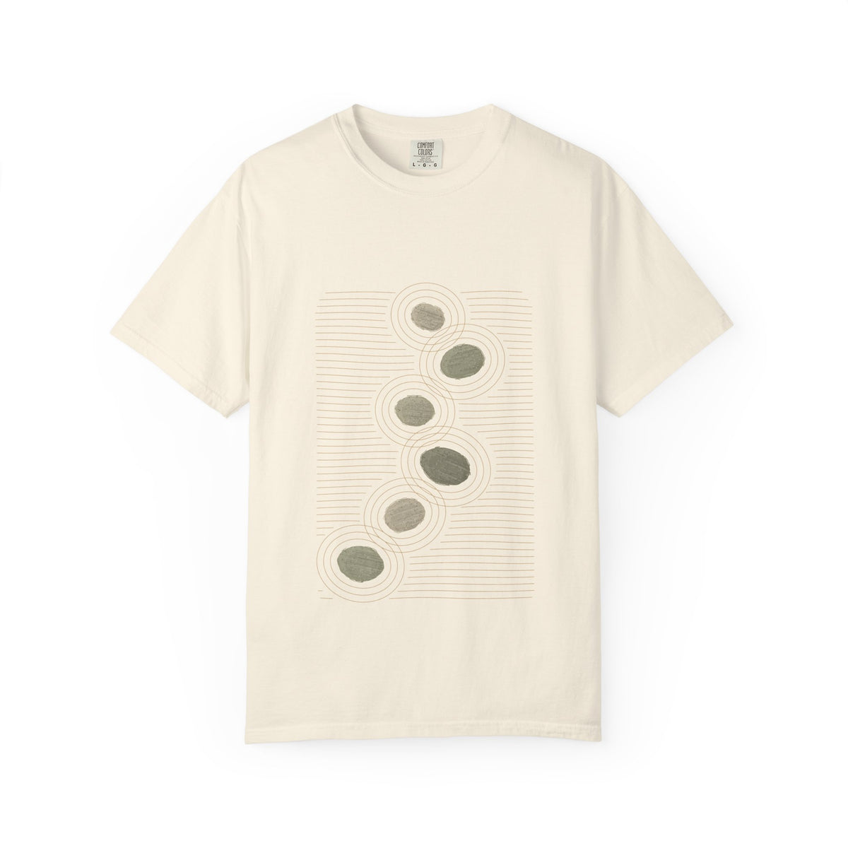Stepping Stones graphic tee in Ivory, original art by AuraCanvas