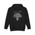 Lost in Infinity heavyweight hoodie in Black, original art by AuraCanvas