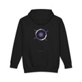 Violet Supernova heavyweight hoodie in Black, original art by AuraCanvas