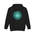 The Maelstrom heavyweight hoodie in Black, original art by AuraCanvas