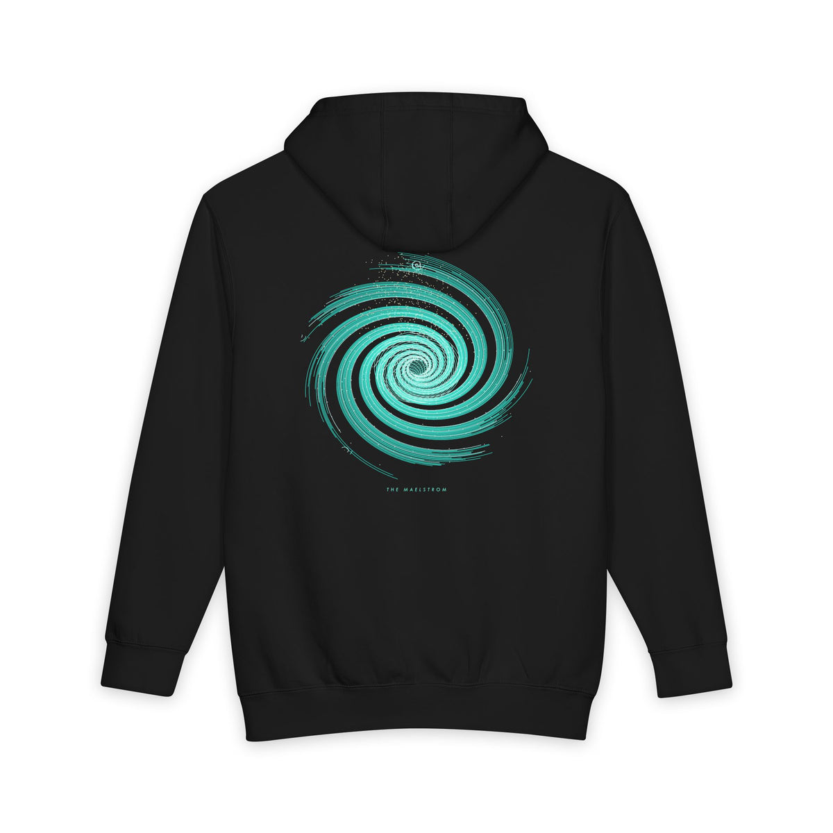 The Maelstrom heavyweight hoodie in Black, original art by AuraCanvas