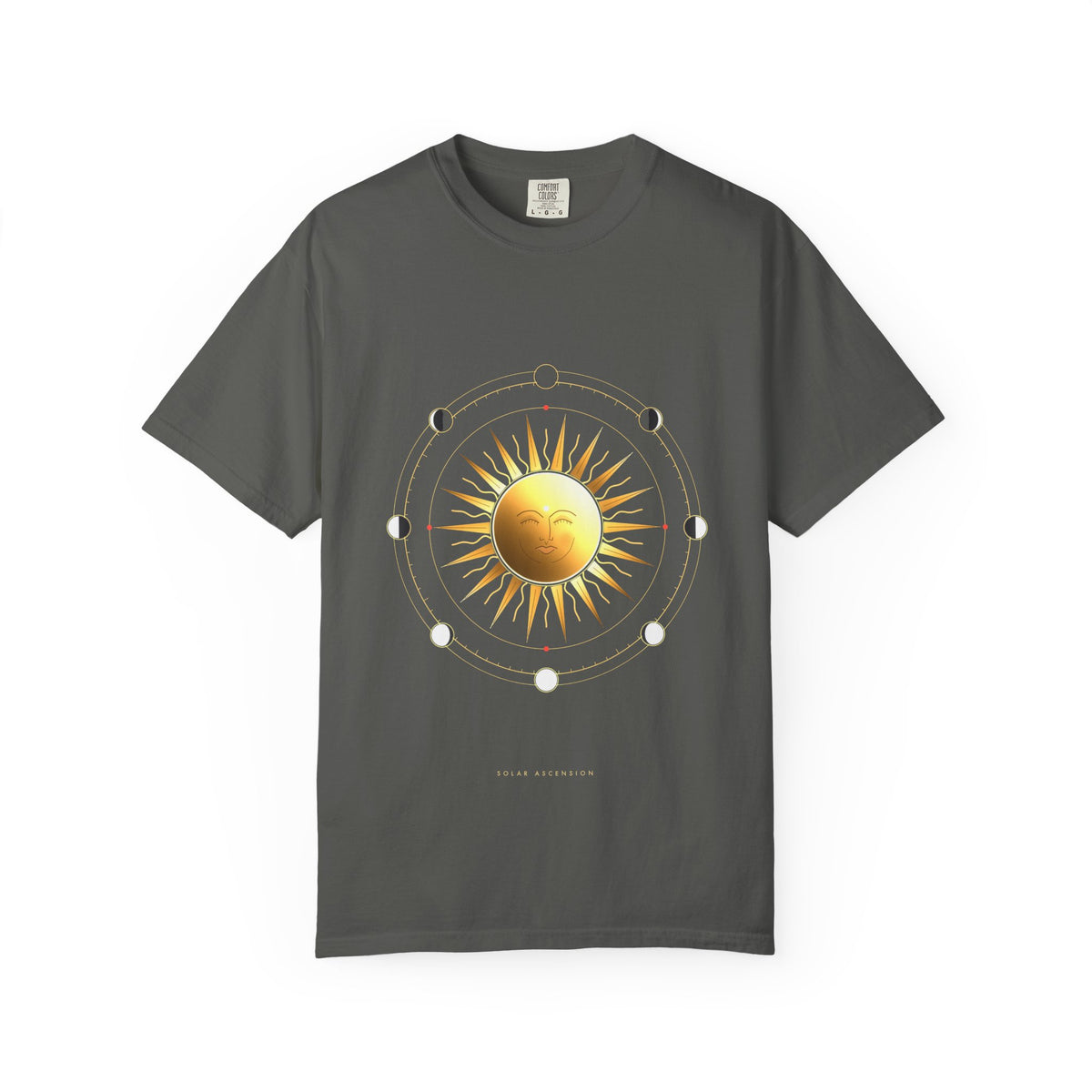 Solar Ascension graphic tee in Pepper, original art by AuraCanvas