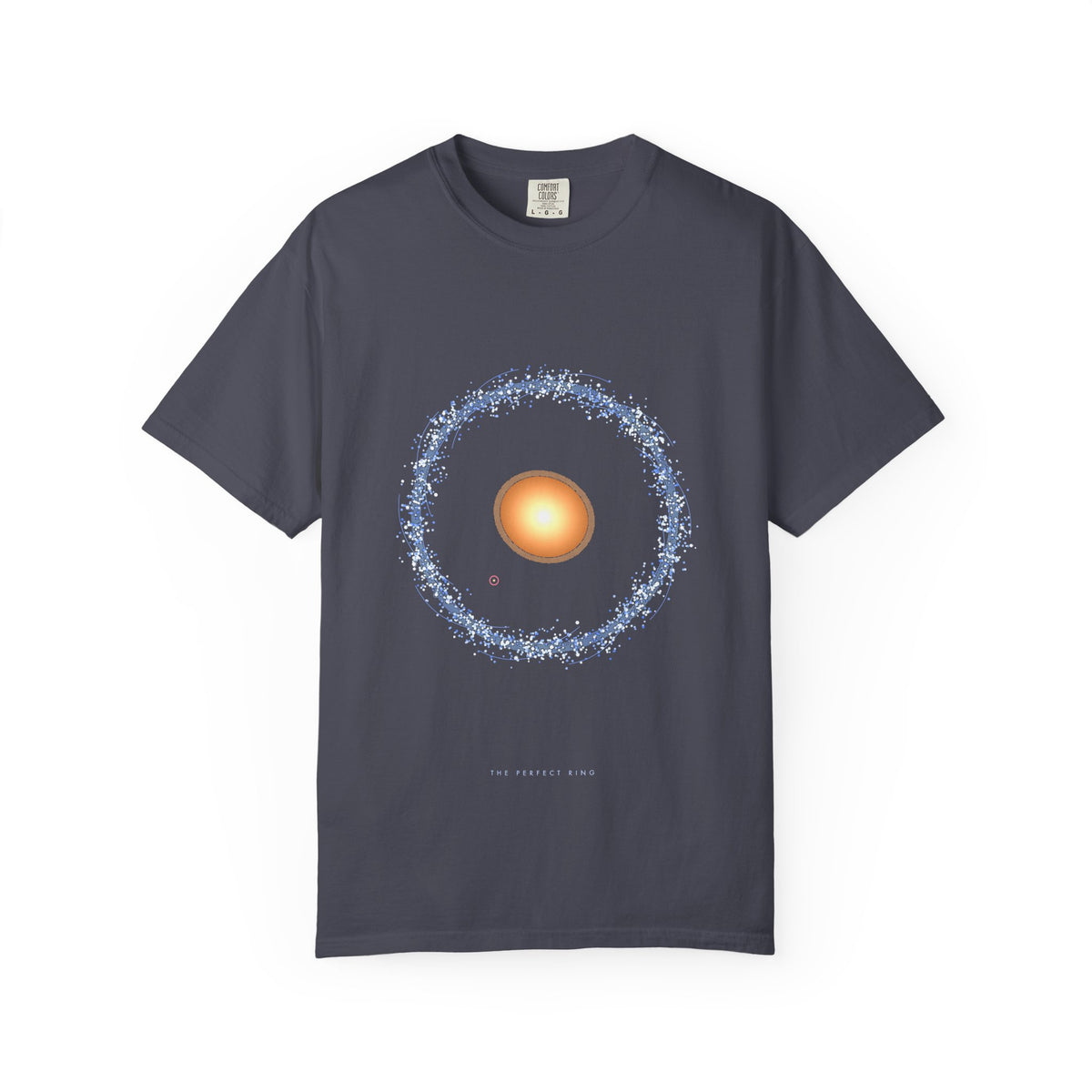 The Perfect Ring graphic tee in Navy, original art by AuraCanvas