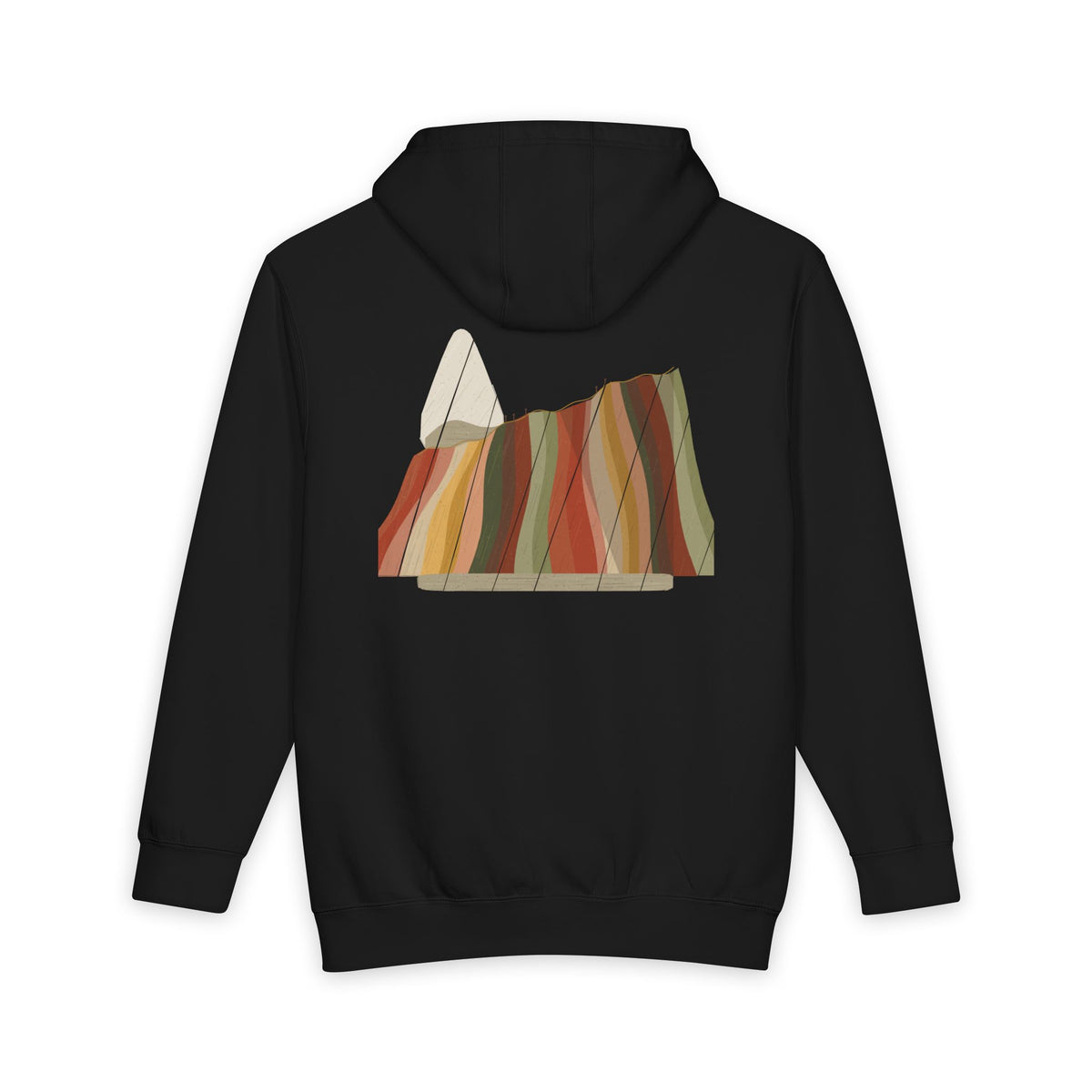 Vinicunca heavyweight hoodie in Black, original art by AuraCanvas