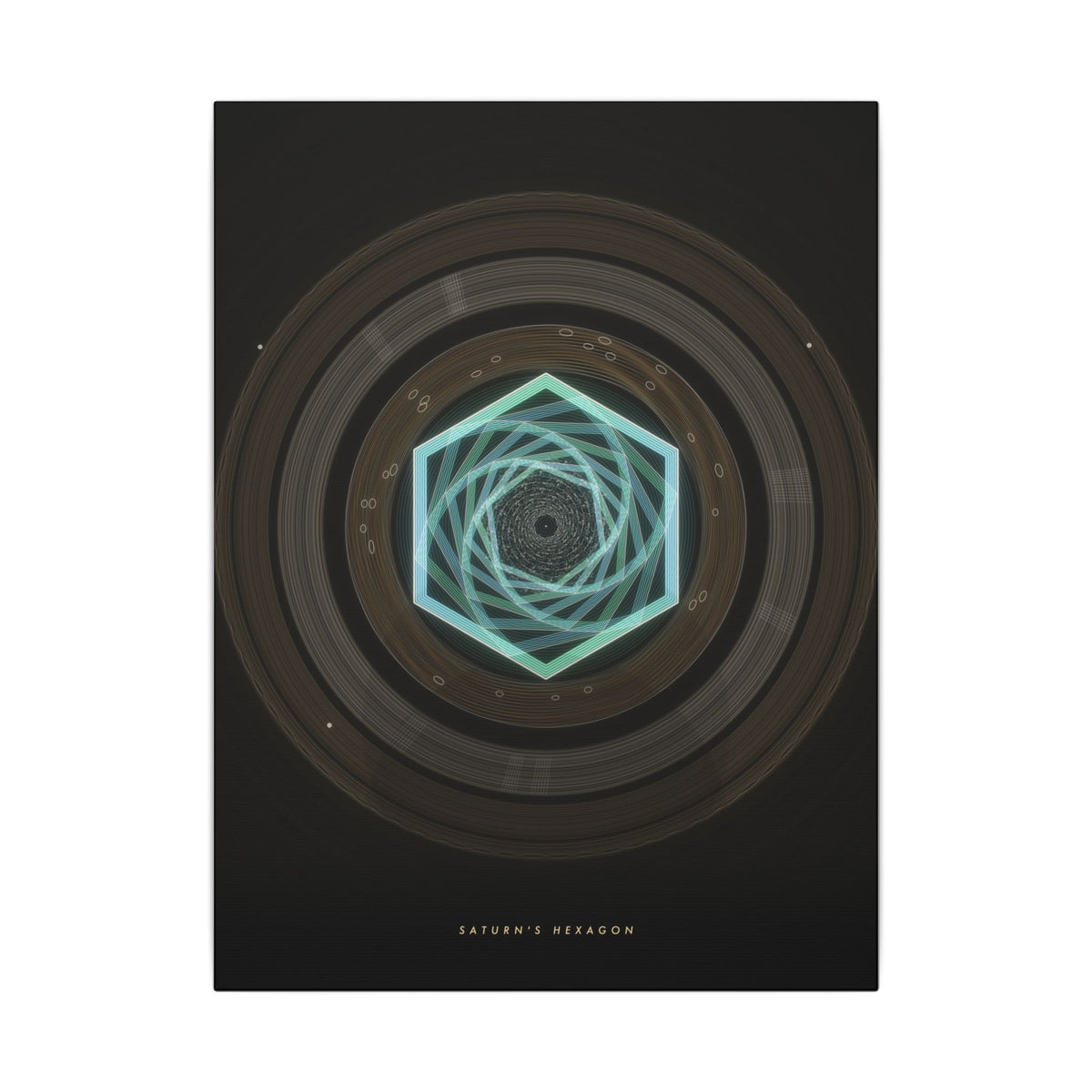 Saturn's Hexagon gallery canvas print, view 3