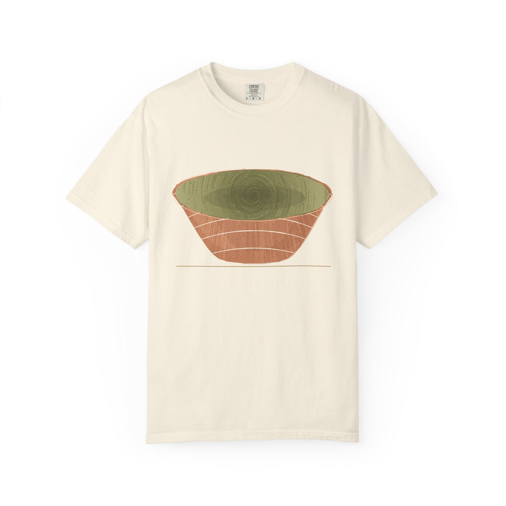 The Bowl graphic tee in Ivory, original art by AuraCanvas