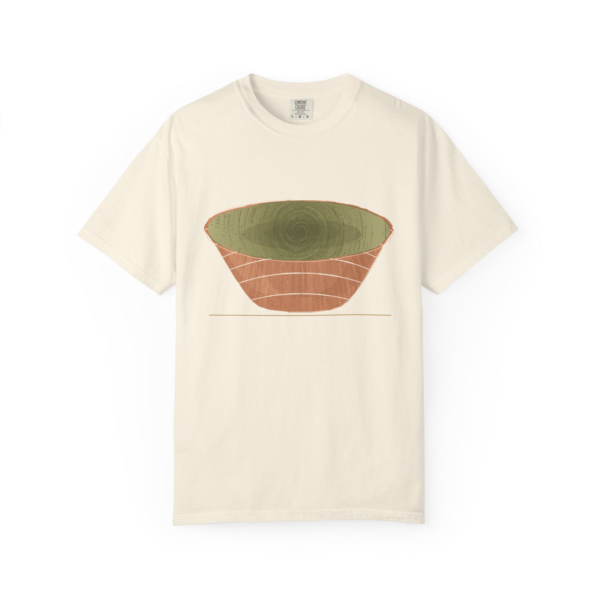 The Bowl graphic tee in Ivory, original art by AuraCanvas