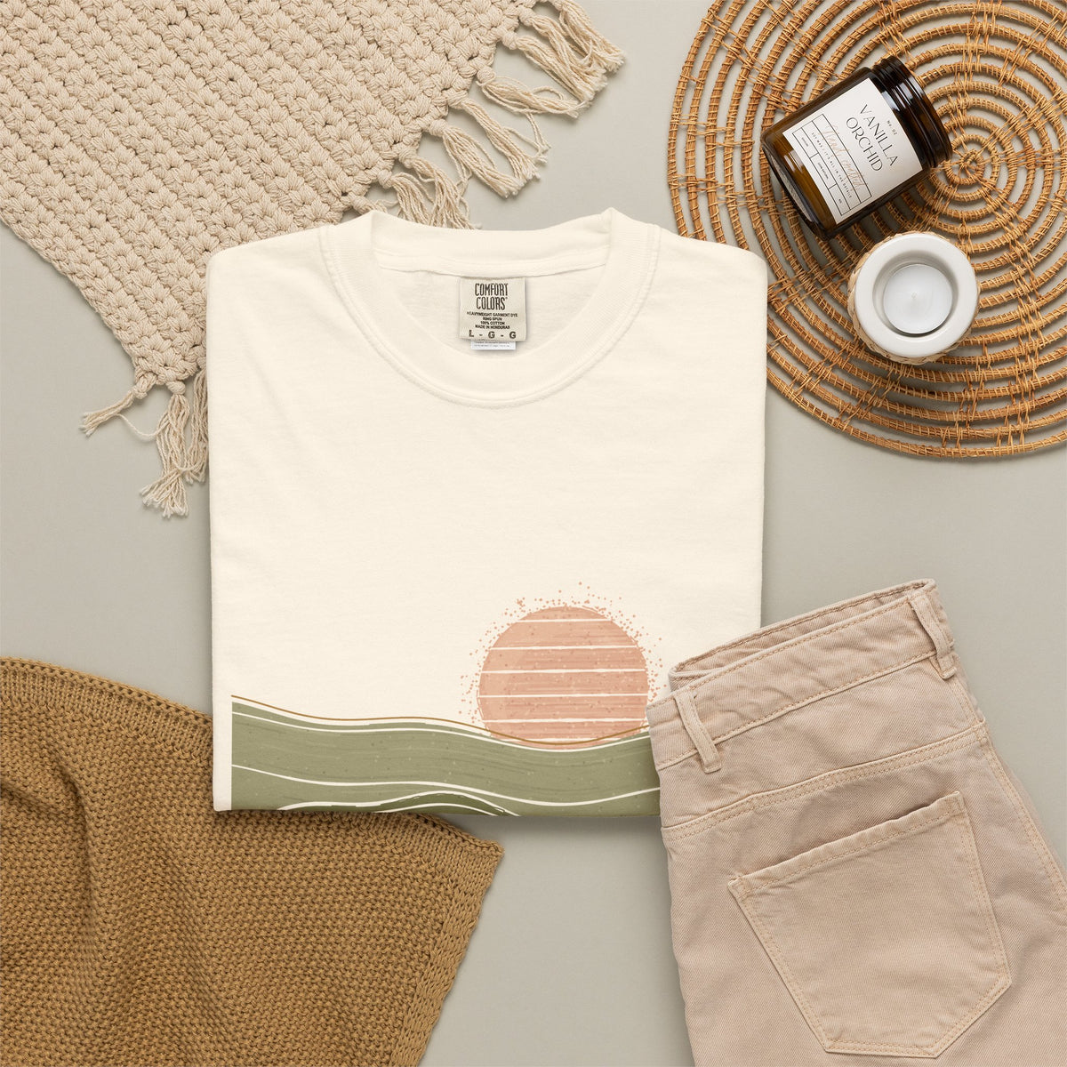 Olive Horizon graphic tee, view 2