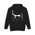 The Photophone heavyweight hoodie in Black, original art by AuraCanvas