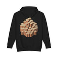 Columnar Basalt heavyweight hoodie in Black, original art by AuraCanvas