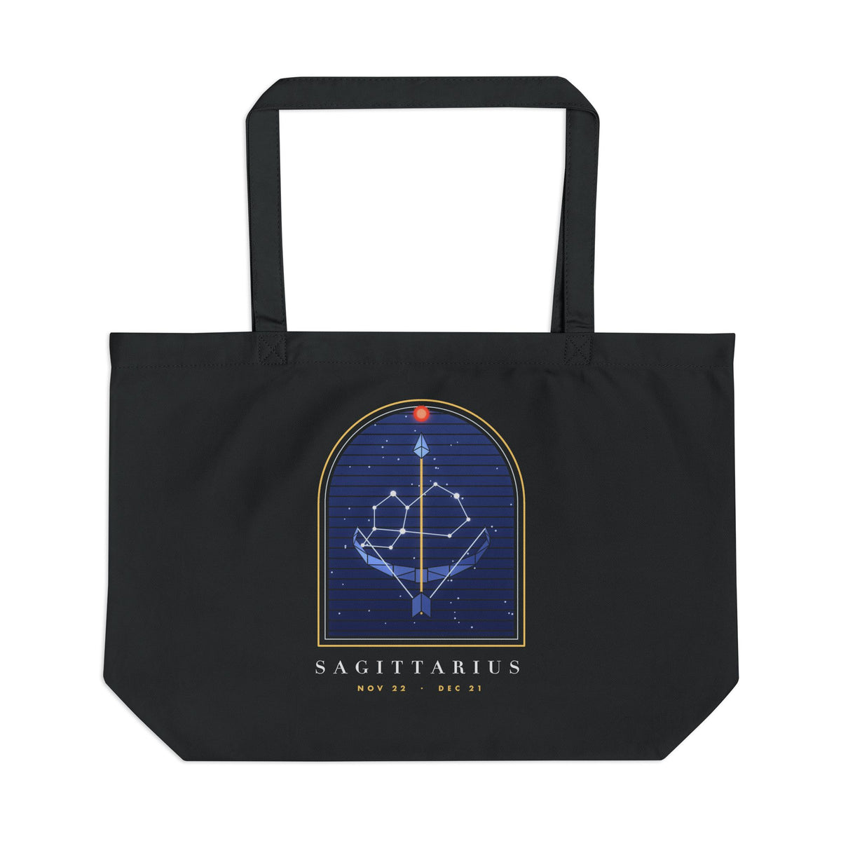 Sagittarius organic cotton tote bag, view 1