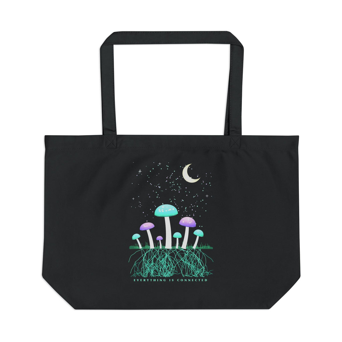 Moonlit Mycelium organic cotton tote bag, view 1