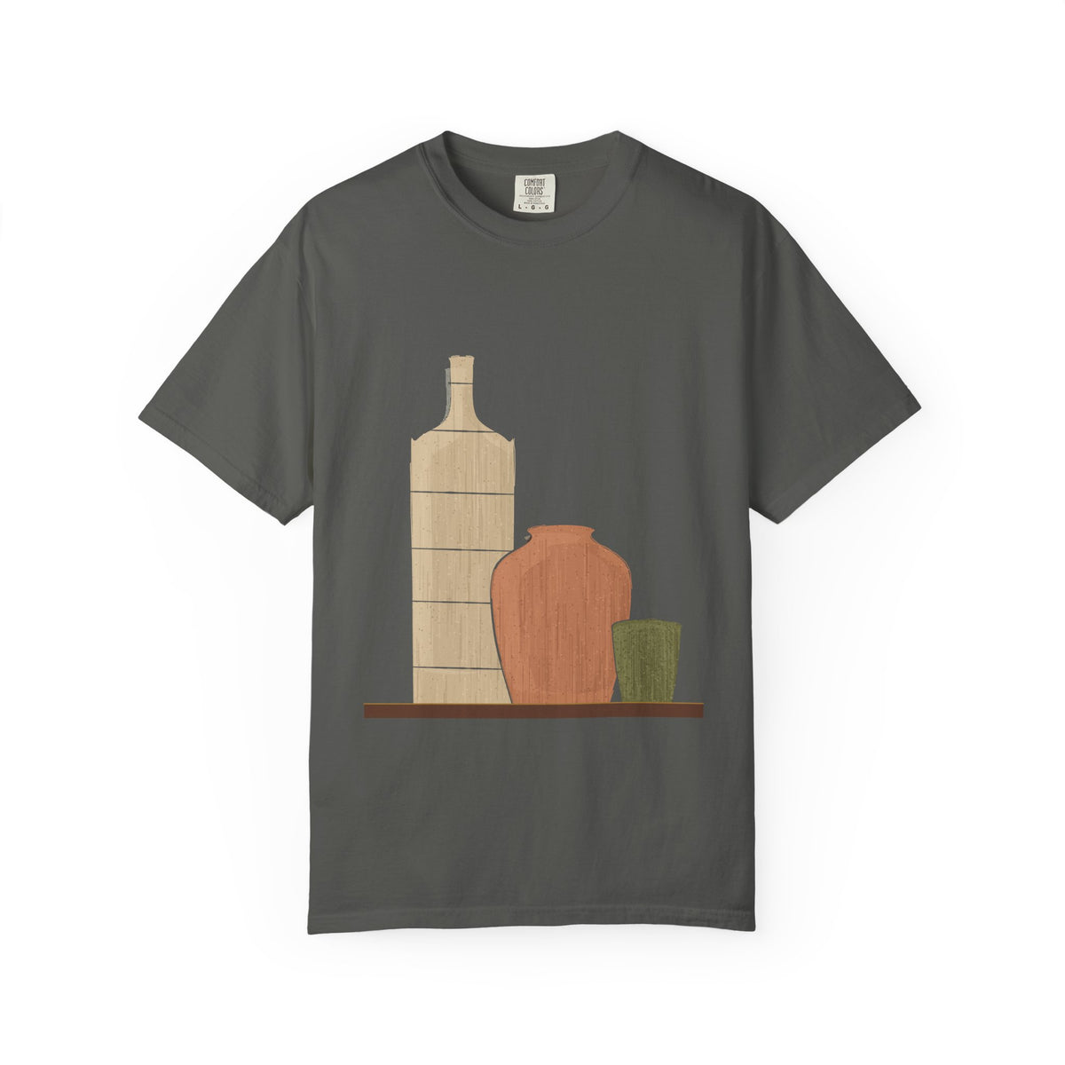 Three Vessels graphic tee in Pepper, original art by AuraCanvas