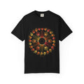 The Maple graphic tee in Black, original art by AuraCanvas