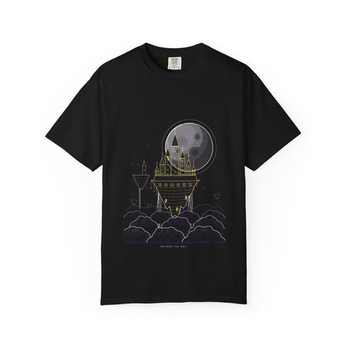 Beyond the Veil graphic tee in Black, original art by AuraCanvas
