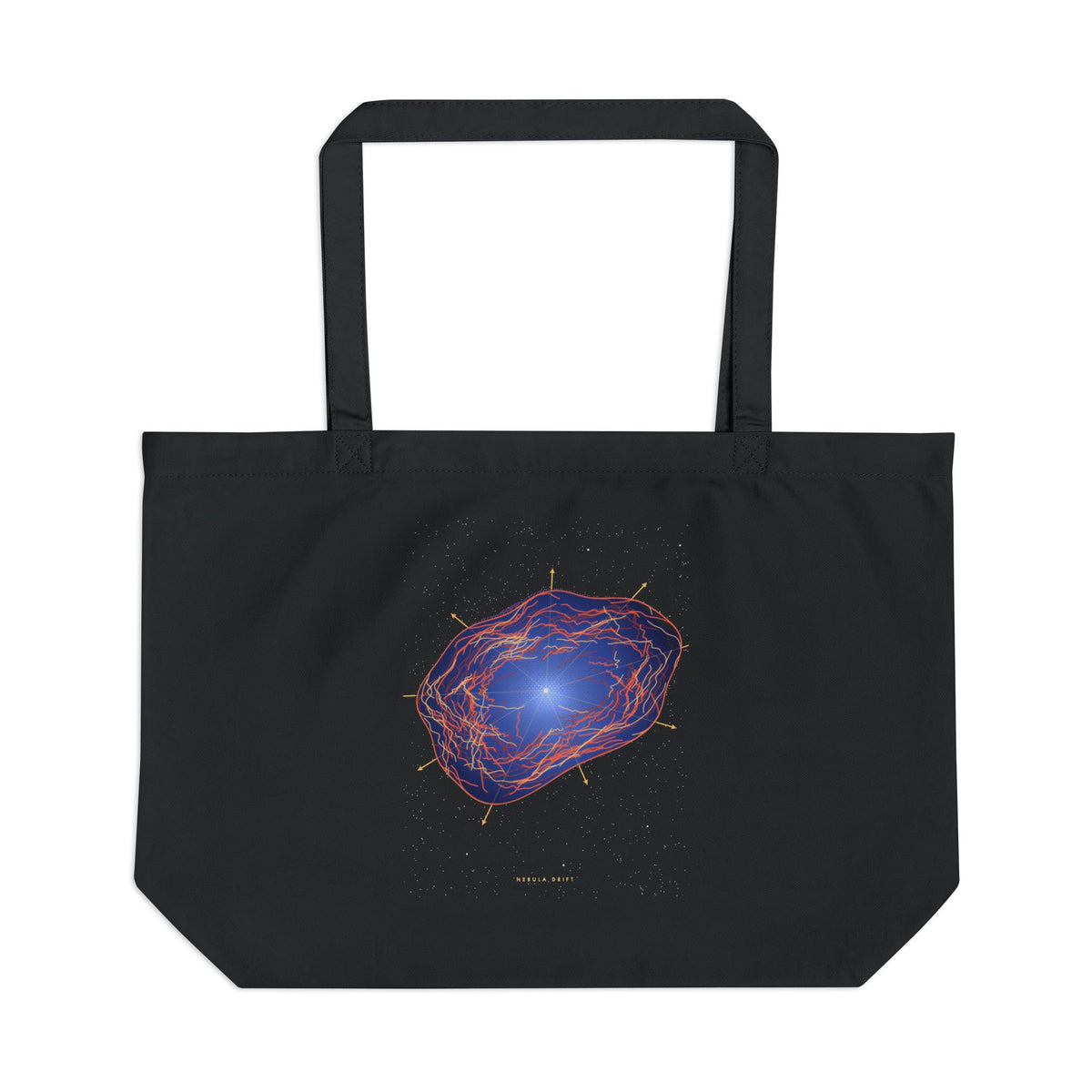 Nebula Drift organic cotton tote bag, view 1