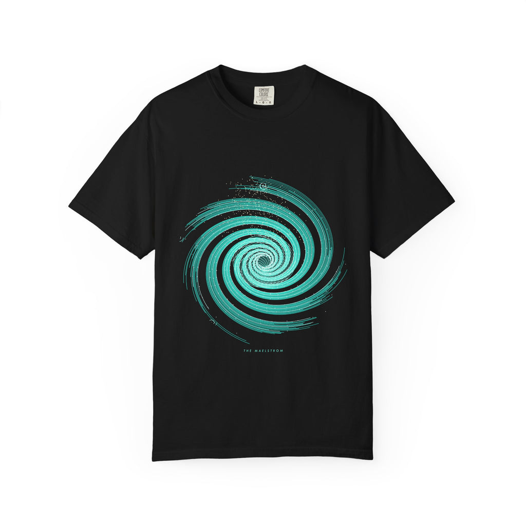 The Maelstrom graphic tee in Black, original art by AuraCanvas