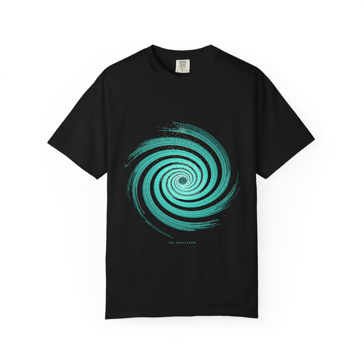 The Maelstrom graphic tee in Black, original art by AuraCanvas