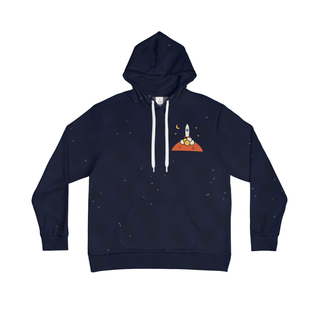 To the Moon all-over print hoodie, view 3