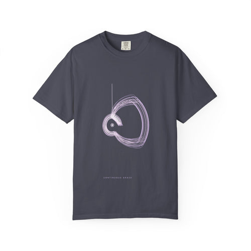 Continuous Grace graphic tee in Navy, original art by AuraCanvas