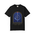 Sagittarius graphic tee in Black, original art by AuraCanvas