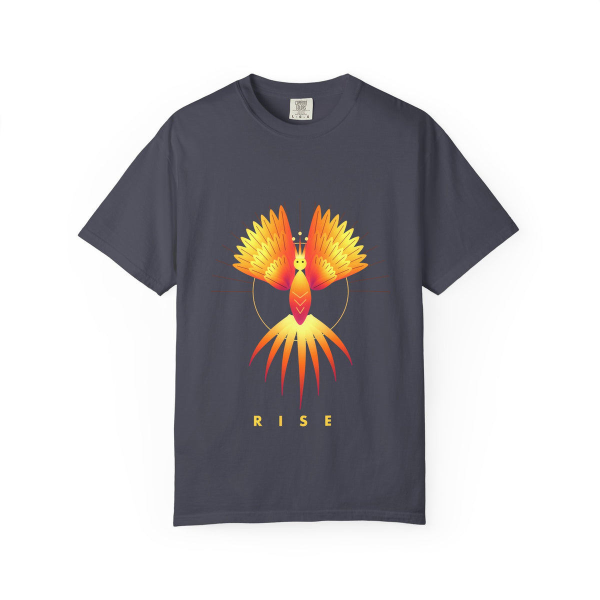 Phoenix Rising graphic tee in Navy, original art by AuraCanvas