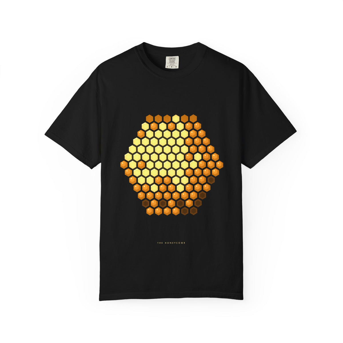 The Honeycomb Conjecture graphic tee in Black, original art by AuraCanvas