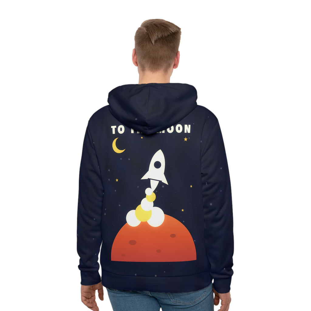 To the Moon all-over print hoodie, view 2